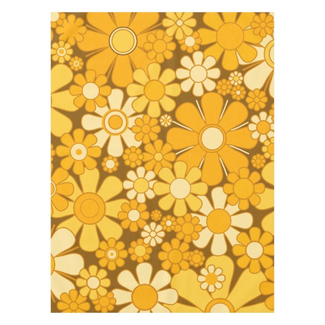 Mantel Patrón floral de los años 70 de Retro Garden (Anverso)