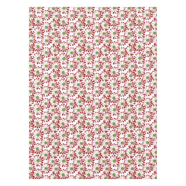 Mantel Patrón floral de margarita roja y verde navidad (Anverso)
