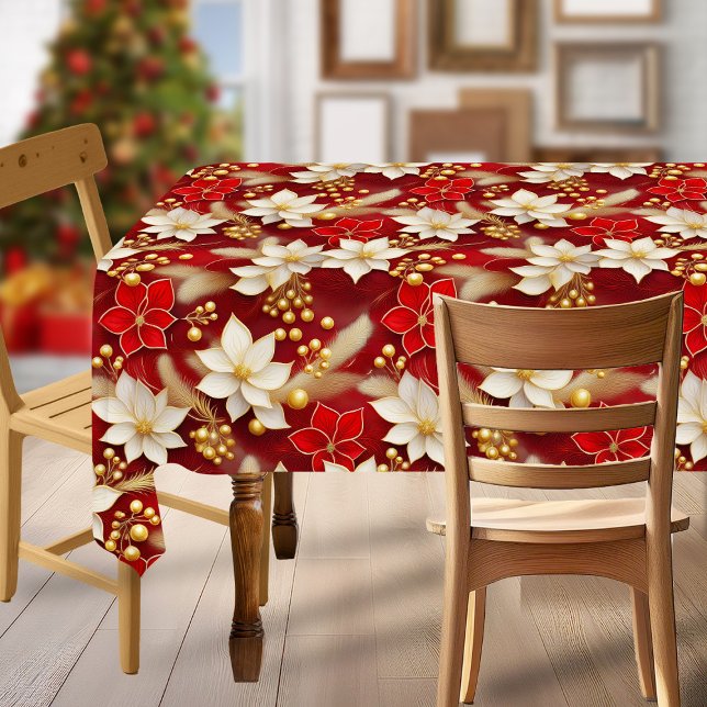 Mantel Patrón floral de Navidades blancos rojos #17 ID100 (Subido por el creador)