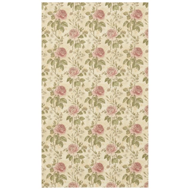 Mantel Patrón floral de rosa vintage (Anverso)
