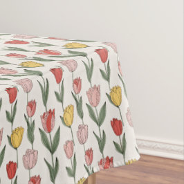 Mantel Patrón Floral de Tulipán Moderno Botánica Suave Pr