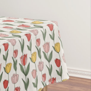 Mantel Patrón Floral de Tulipán Moderno Botánica Suave Pr