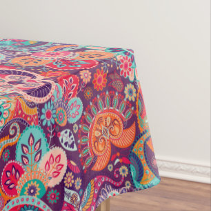 Mantel Patrón floral del neón rosa Paisley