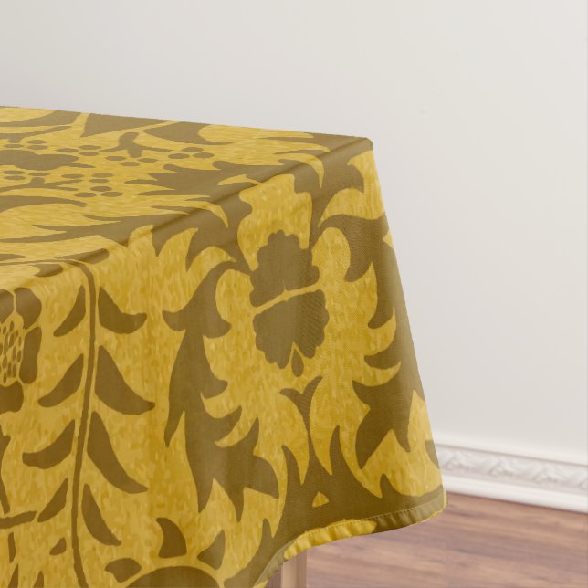 Mantel Patrón floral dorado ornamentado con simetría (In Situ)