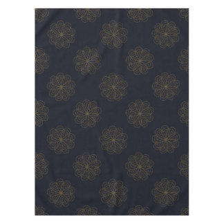Mantel Patrón floral elegante azul y dorado