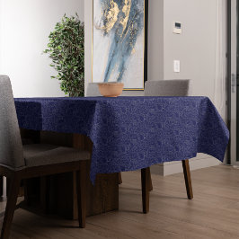Mantel Patrón floral elegante de la Marina Azul Plata
