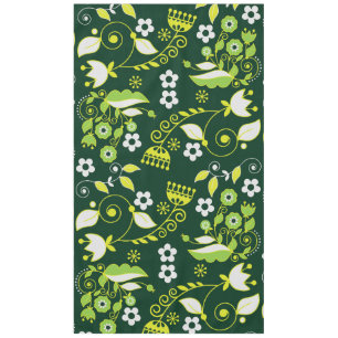 Mantel Patrón floral escandinavo verde oscuro moderno