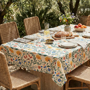 Mantel Patrón floral mediterráneo sin soldadura