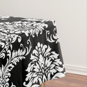 Mantel Patrón floral monograma negro de Damsk personaliza