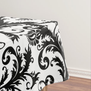 Mantel Patrón floral monograma negro de Damsk personaliza