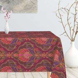 Mantel Patrón floral morado, rosa y dorado vintage