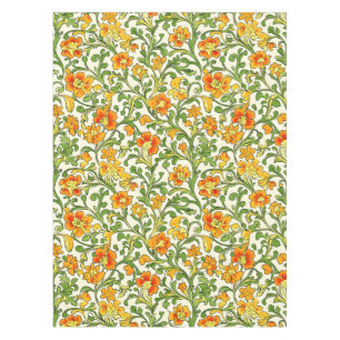 Mantel patrón floral naranja y amarillo Art Nouveau