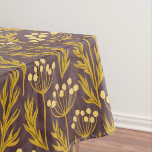 Mantel Patrón floral natural: acentos dorados en lienzo o