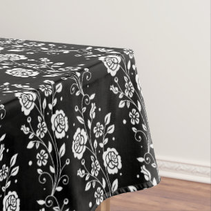 Mantel Patrón floral negro elegante
