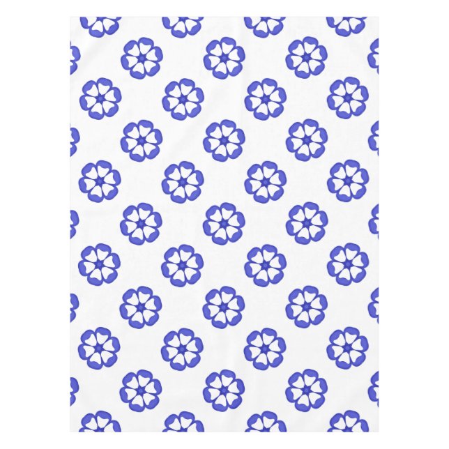 Mantel Patrón floral redondo azul (Anverso)