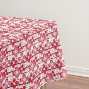 Mantel Patrón floral rojo y blanco