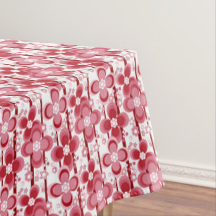 Mantel Patrón floral rojo y blanco
