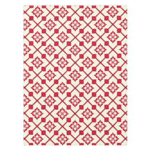 Mantel Patrón floral rojo y blanco