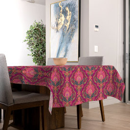 Mantel Patrón floral rosa, azul y dorado vintage