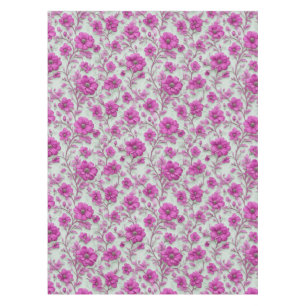 Mantel Patrón floral rosa vibrante con flores magenta