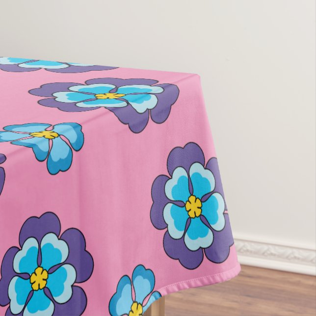 Mantel Patrón floral rosa violeta azul (In Situ)