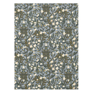 Mantel Patrón floral sobre fondo gris azulado polvoriento