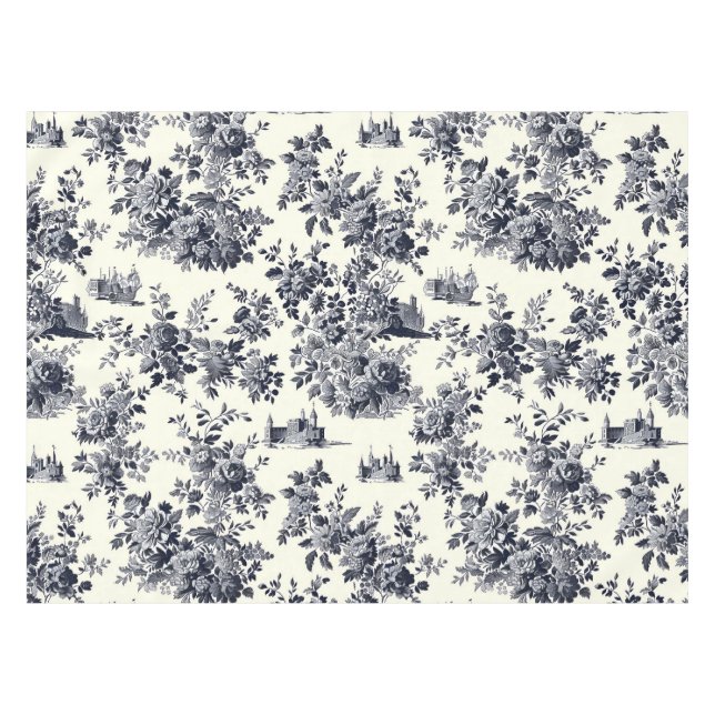 Mantel Patrón floral toile francés (Frente (Horizontal))