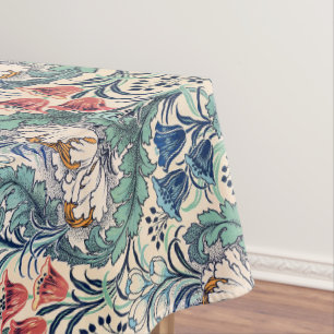 Mantel Patrón floral Verde azulado azul rojo William Morr