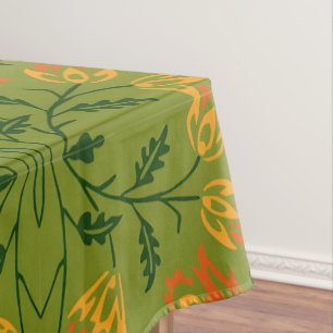 Mantel Patrón floral vibrante: flores amarillas y naranja