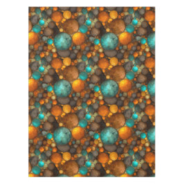Mantel Patrón fractal abstracto turquesa marrón