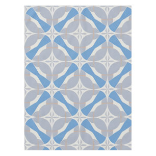 Mantel Patrón geométrico abstracto azul y blanco