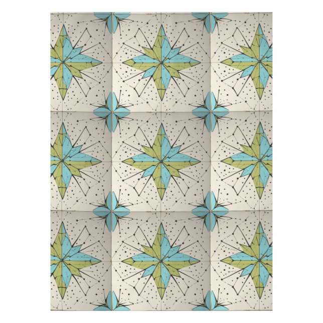 Mantel Patrón geométrico atómico moderno de mediados de s (Anverso)