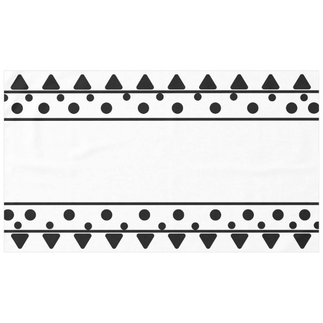 Mantel Patrón geométrico blanco y negro (Frente (Horizontal))