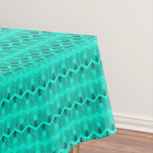 Mantel patrón geométrico colores neon verde (In Situ)