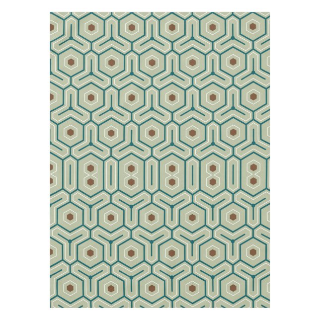 Mantel Patrón geométrico con hexágonos entrelazados (Anverso)