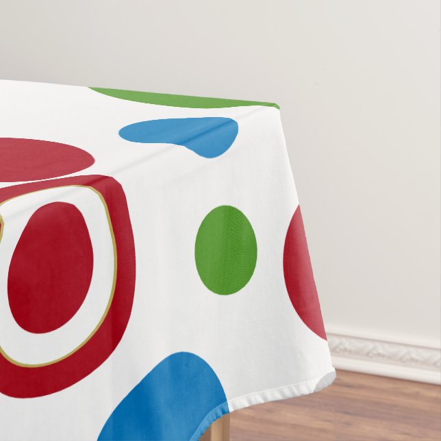 Mantel Patrón geométrico de oro azul verde rojo navidades (In Situ)