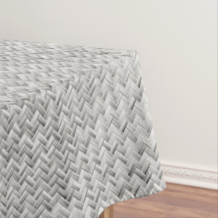 Mantel Patrón geométrico de tejido diagonal plateado