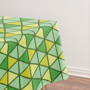 Mantel Patrón geométrico del triángulo amarillo verde mod