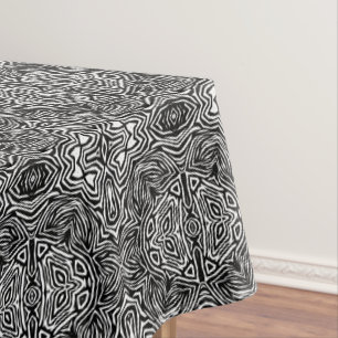 Mantel Patrón geométrico moderno abstracto en blanco y ne
