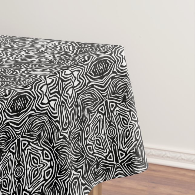 Mantel Patrón geométrico moderno abstracto en blanco y ne (In Situ)