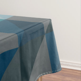 Mantel Patrón geométrico moderno de color azul oscuro