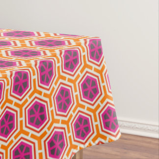 Mantel Patrón geométrico moderno de rosa y naranja retro
