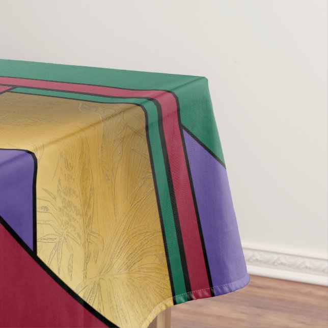 Mantel Patrón geométrico oro Púrpura rojo verde (In Situ)