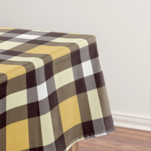 Mantel Patrón gingham de diseño amarillo y negro