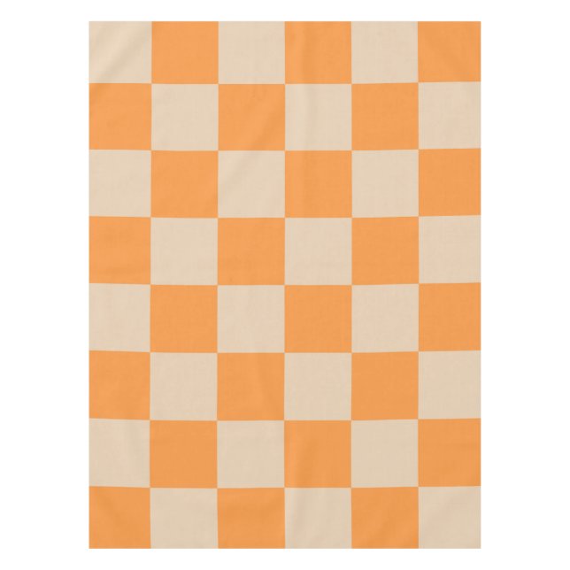 Mantel Patrón Gingham de naranja controlado (Anverso)