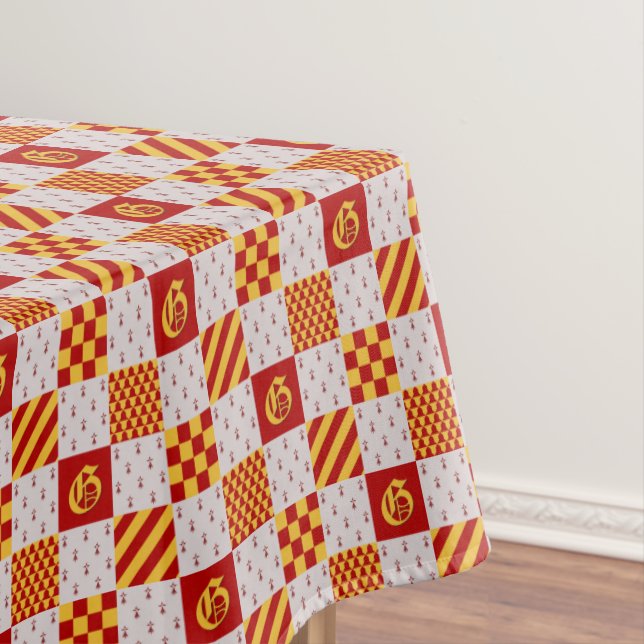 Mantel Patrón heráldico del Vair rojo amarillo mediterrán (In Situ)