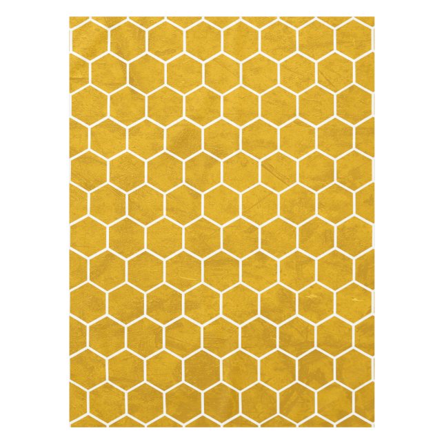 Mantel Patrón hexagonal exagerado amarillo (Anverso)