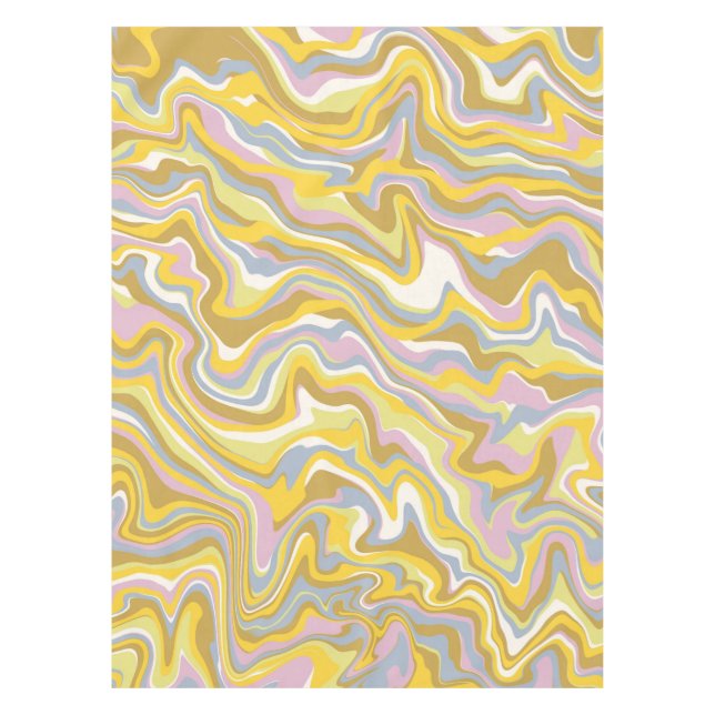 Mantel Patrón Hippie 70 Green Marble Liquid Swirl Boho (Anverso)