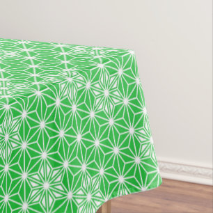 Mantel Patrón japonés de Asanoha - verde jade