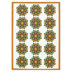 Mantel Patrón Mandala 02 en amarillo y marrón